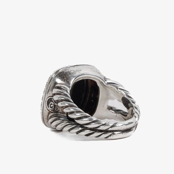 David Yurman Sterling Silver Albion Onyx and Diamond Ring - Picture 3 of 7